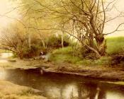 埃米利奥 桑切斯 佩里耶 : A campfire By the River's Edge